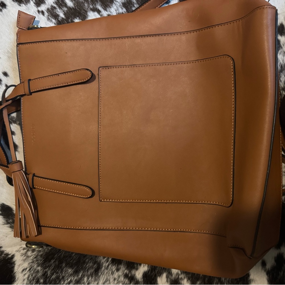 Tan Leather Tote Bag